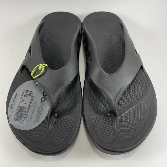 Oofos Ooriginal Flip Flip Sandals Mens Size 8 Womens Size 10 Black Comfort - Picture 3 of 9
